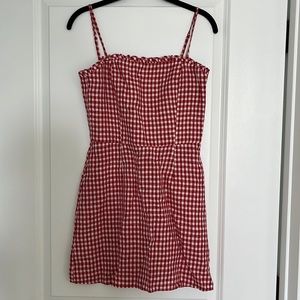 Reformation Linen Mini Dress / Red Gingham